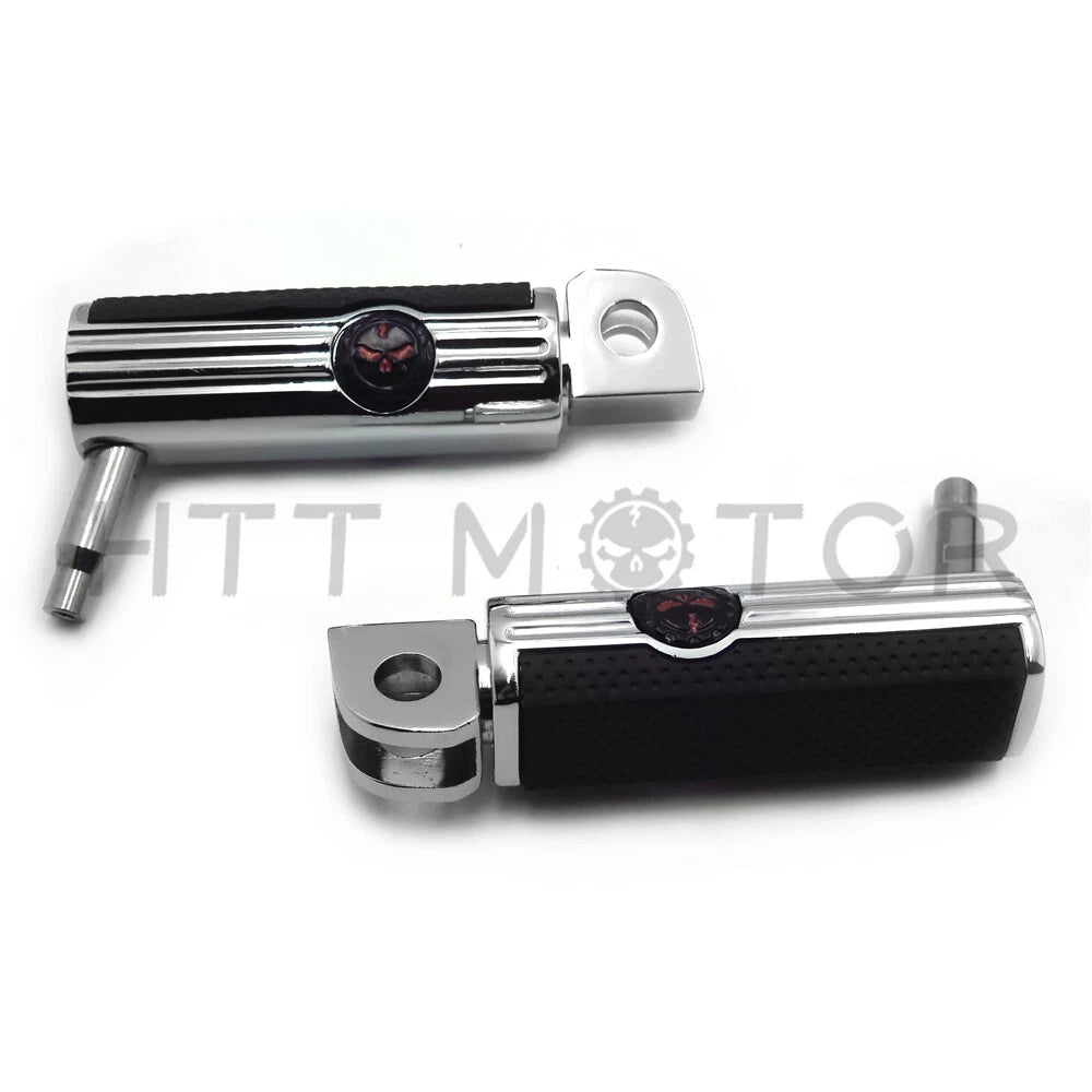 Skull Footrest Footpegs for Kawasaki Vulcan 900 Classic & Suzuki Boulevard M95