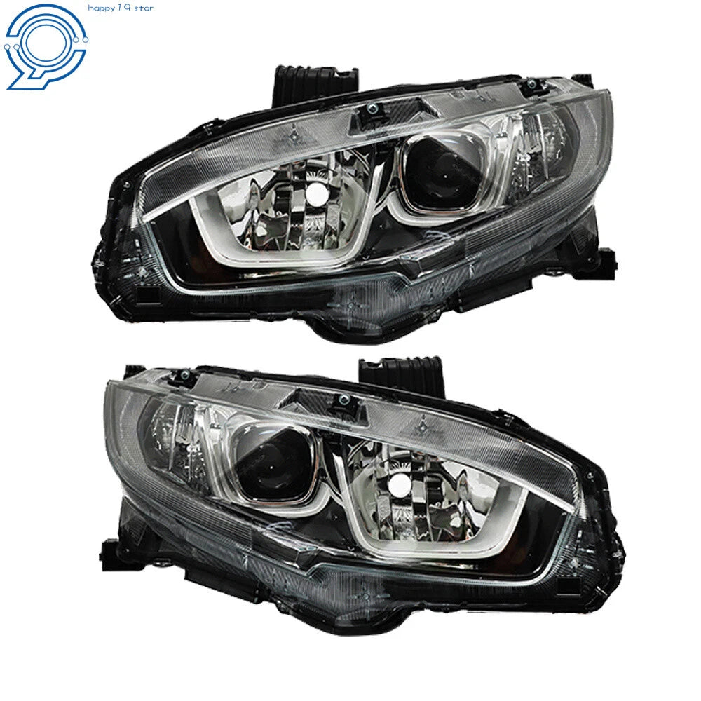 LED Projector Headlights for Honda Civic (2016-2020) Electroplated Pair