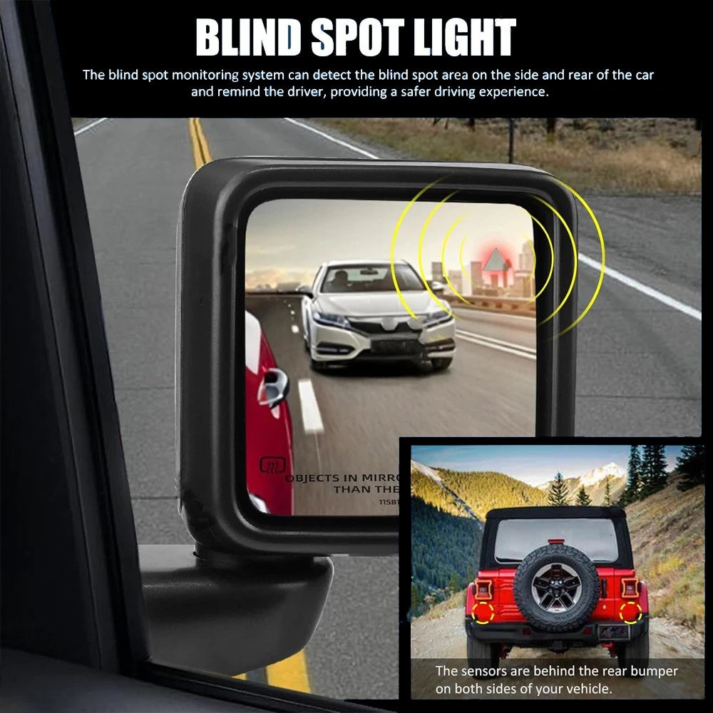 7 Pin Side Mirror w/ Blind Spot for Jeep Wrangler Gladiator (2018–2025)