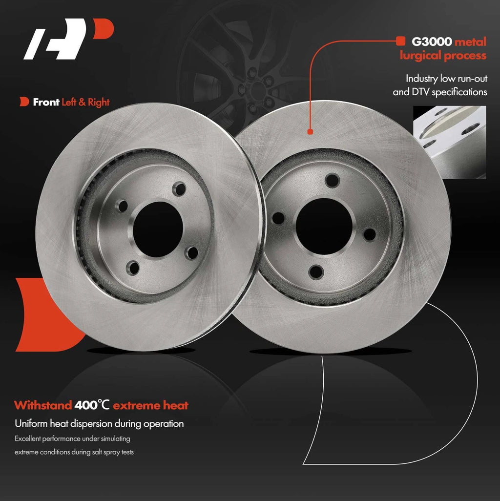 Front Disc Brake Rotors & Ceramic Pads for Nissan Versa (2012-2019)
