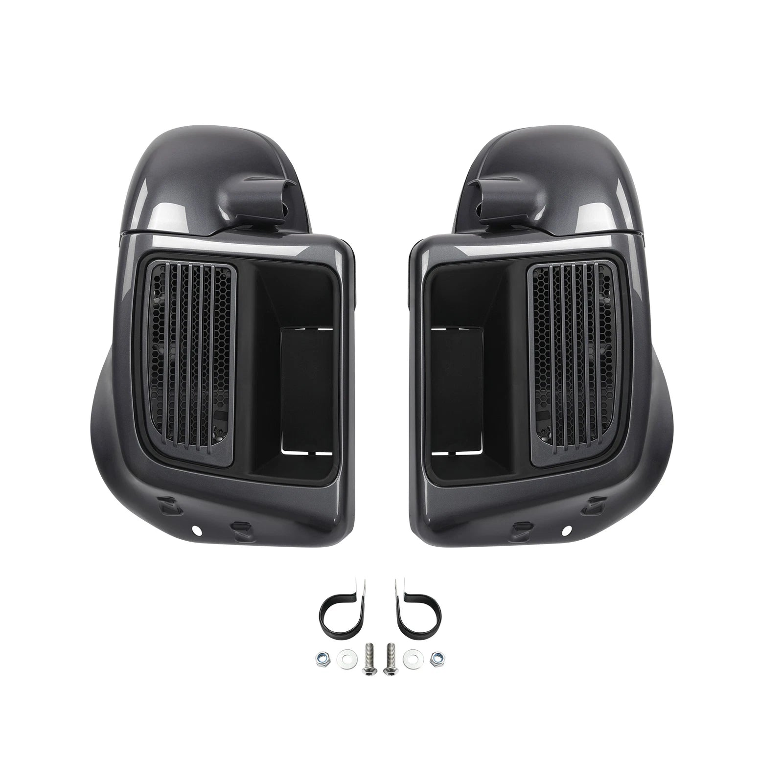 Lower Vented Fairings for Harley Touring Glide (2014–2023) Gauntlet Gray Metallic