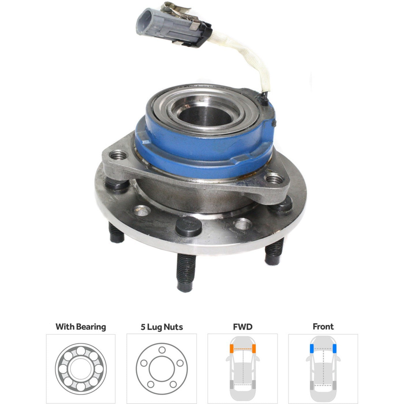 Wheel Hubs for Pontiac Grand Am (1999–2005) Front LH & RH with Bearing & Sensor