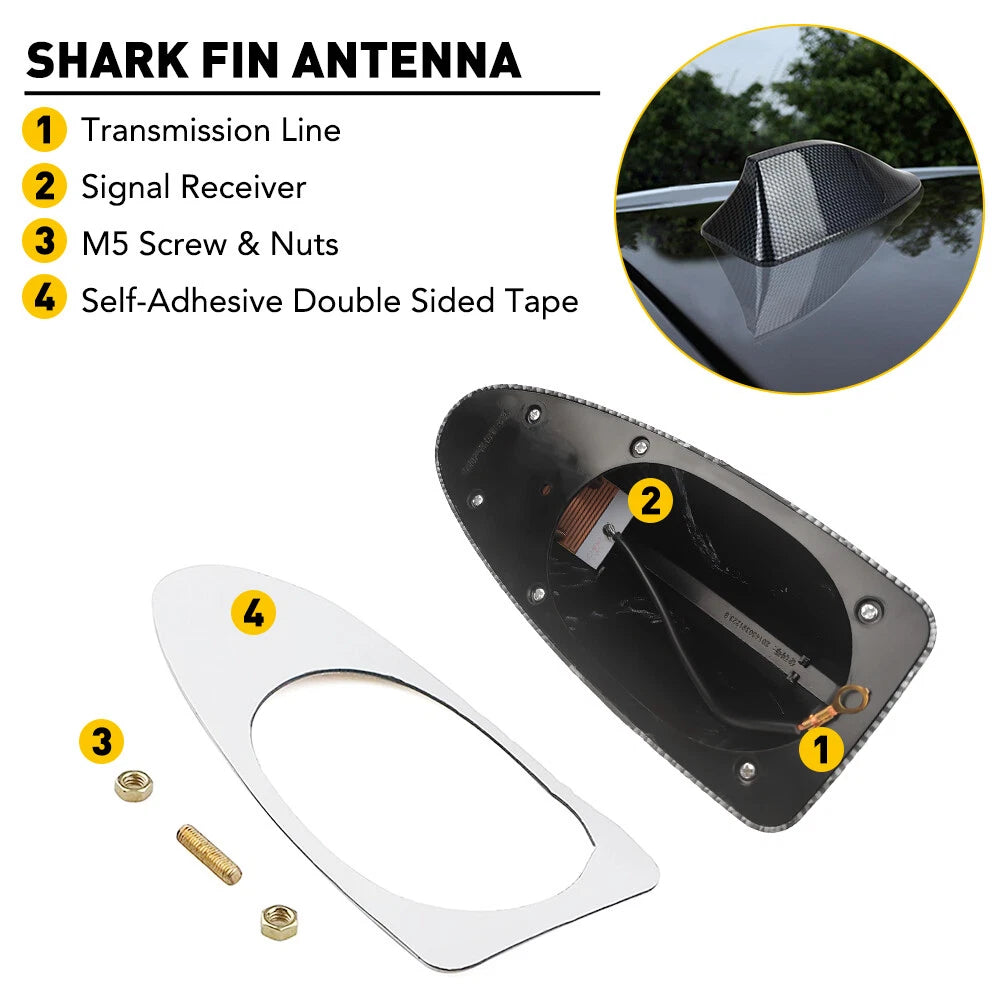 Carbon Fiber Shark Fin Antenna Cover for