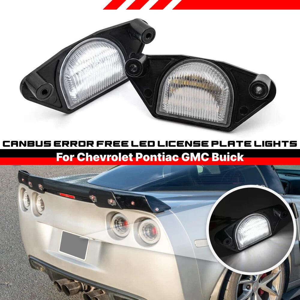 LED License Plate Light Lamp for Chevy Corvette C4 C5 C6 (1984–2013)