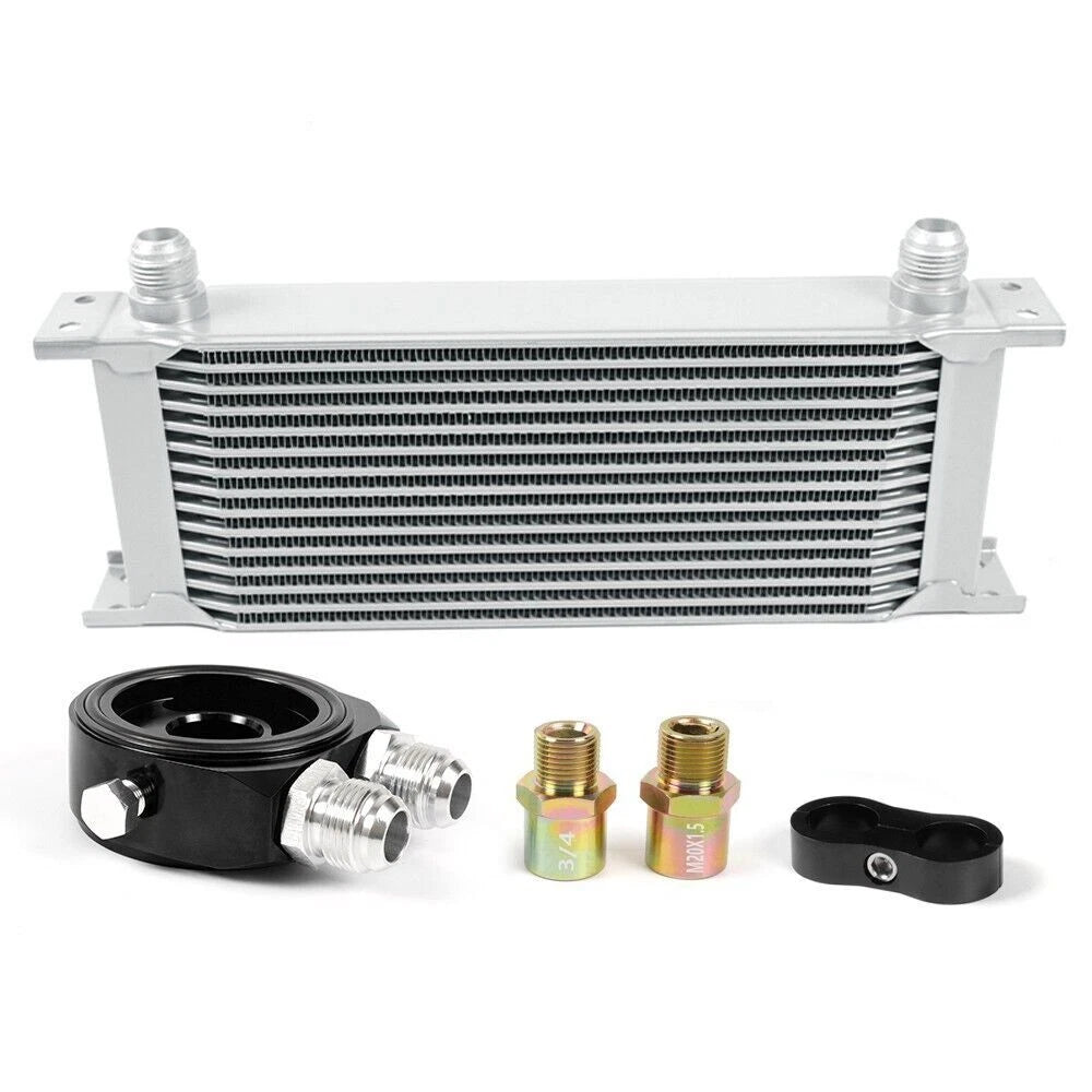15 Row Oil Cooler Kit Universal Engine Transmission AN10 Aluminium Alloy