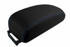 Leather Console Lid Armrest Cover for Mitsubishi Outlander (2007–2013) Blue Stitch