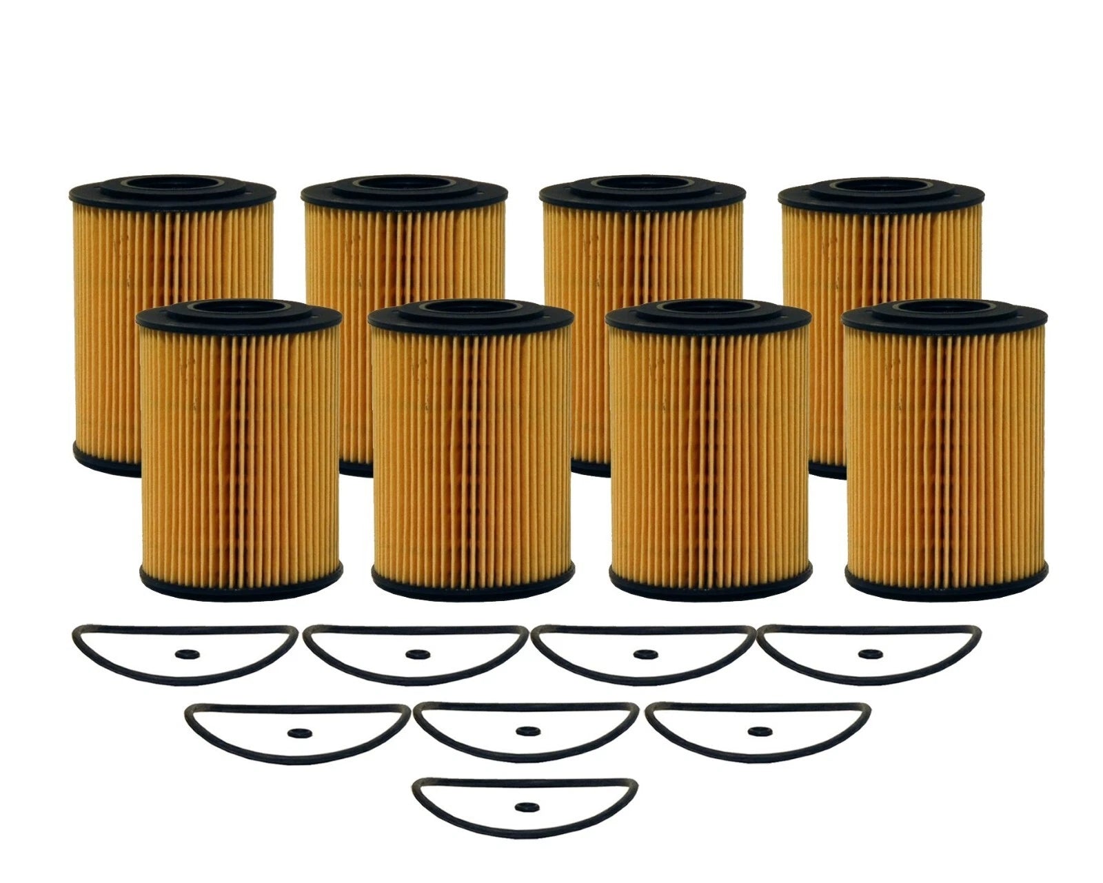Set of 8 Engine Oil Filters for Dodge Freightliner MB 3.0L V6 (Metal Free)