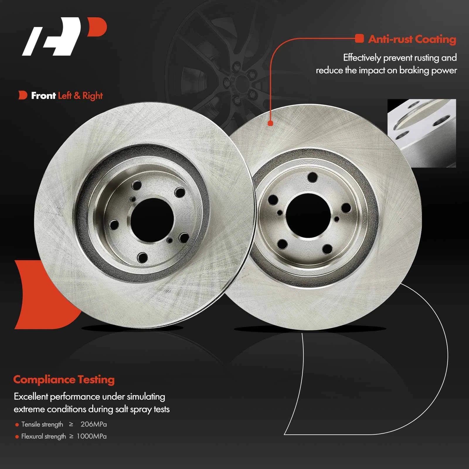 Front Disc Brake Rotors & Ceramic Pads for Subaru Impreza (2011-2016)