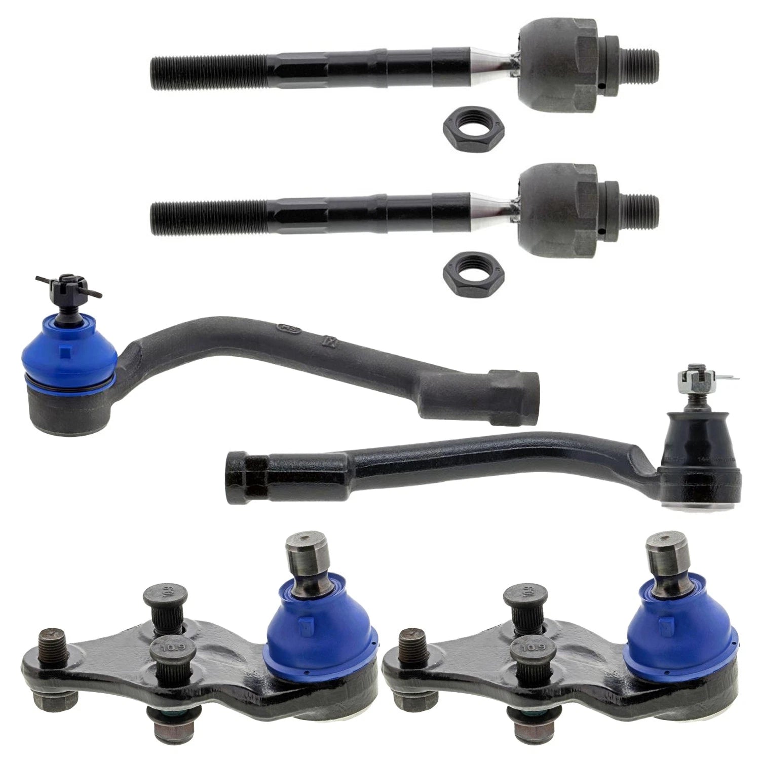 Set of 4 Inner Outer Tie Rods & Front Lower Ball Joints for Sorento
