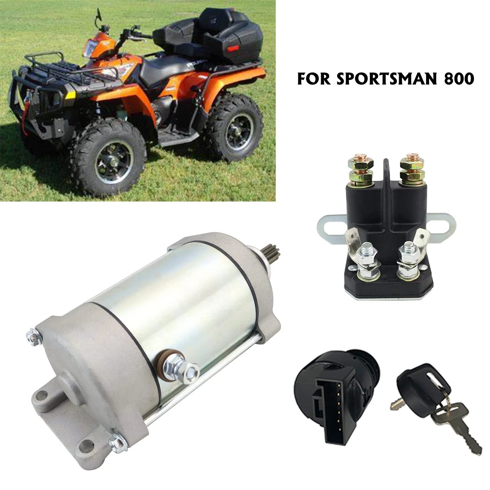 Starter with Relay & Ignition Switch for Polaris Sportsman 800 EFI (2005–2006)