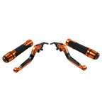 Orange Extendable Brake Clutch Lever Grip Set for Yamaha YZF R3 MT-03 (2015-2023)