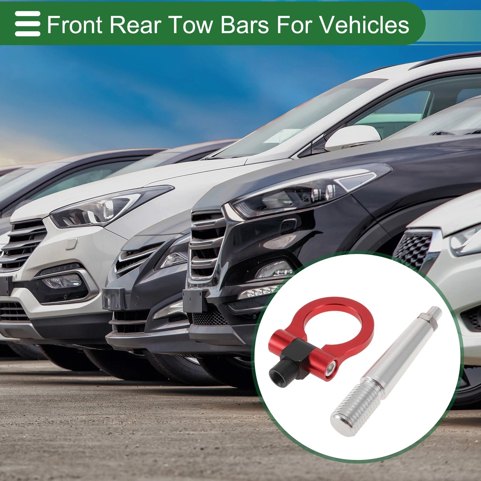 Tow Hook for Mitsubishi Lancer EX (2007–2012) 23.6mm Aluminum Alloy Red