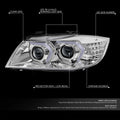 Chrome Clear LED Projector Headlight for BMW 323I (2005–2008)