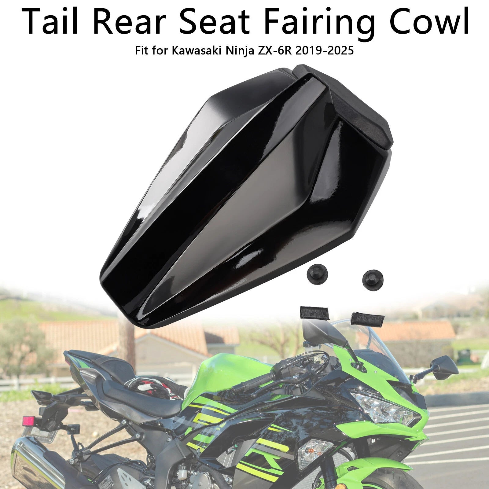 Racing Tail Rear Seat Fairing Cowl for Kawasaki ZX6R (2019–2025) Black