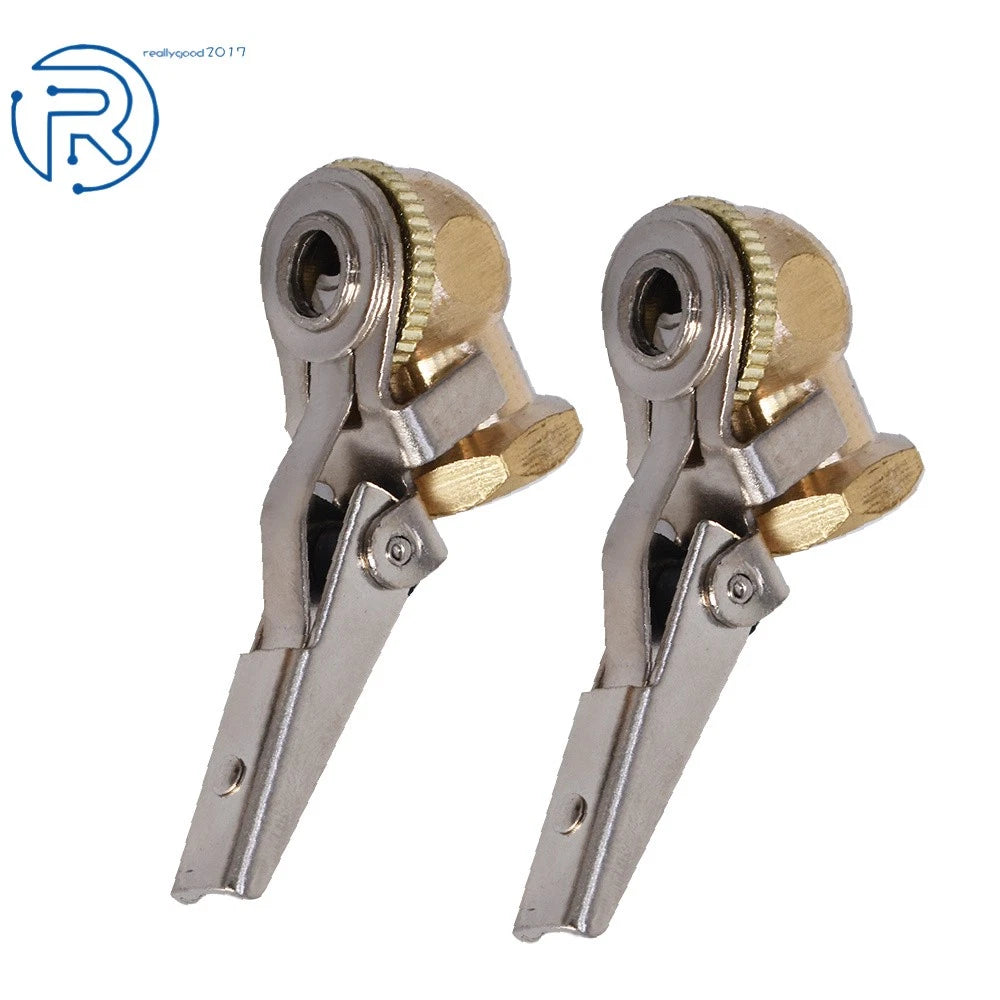 Pair Brass Lock On Tire Inflator Locking Air Chuck 1/4" NPT