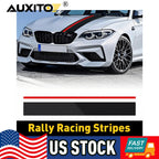 5D Carbon Fiber Hood Decal for Universal Fit (Rally Racing Stripe)
