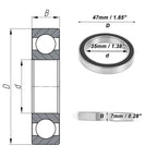 Deep Groove Ball Bearing 6807VV for Scooter Skateboard Wheel (35x47x7mm)
