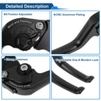 Adjustable Short Brake Clutch Lever Set for Honda Monkey 125 (2019–2024) Black