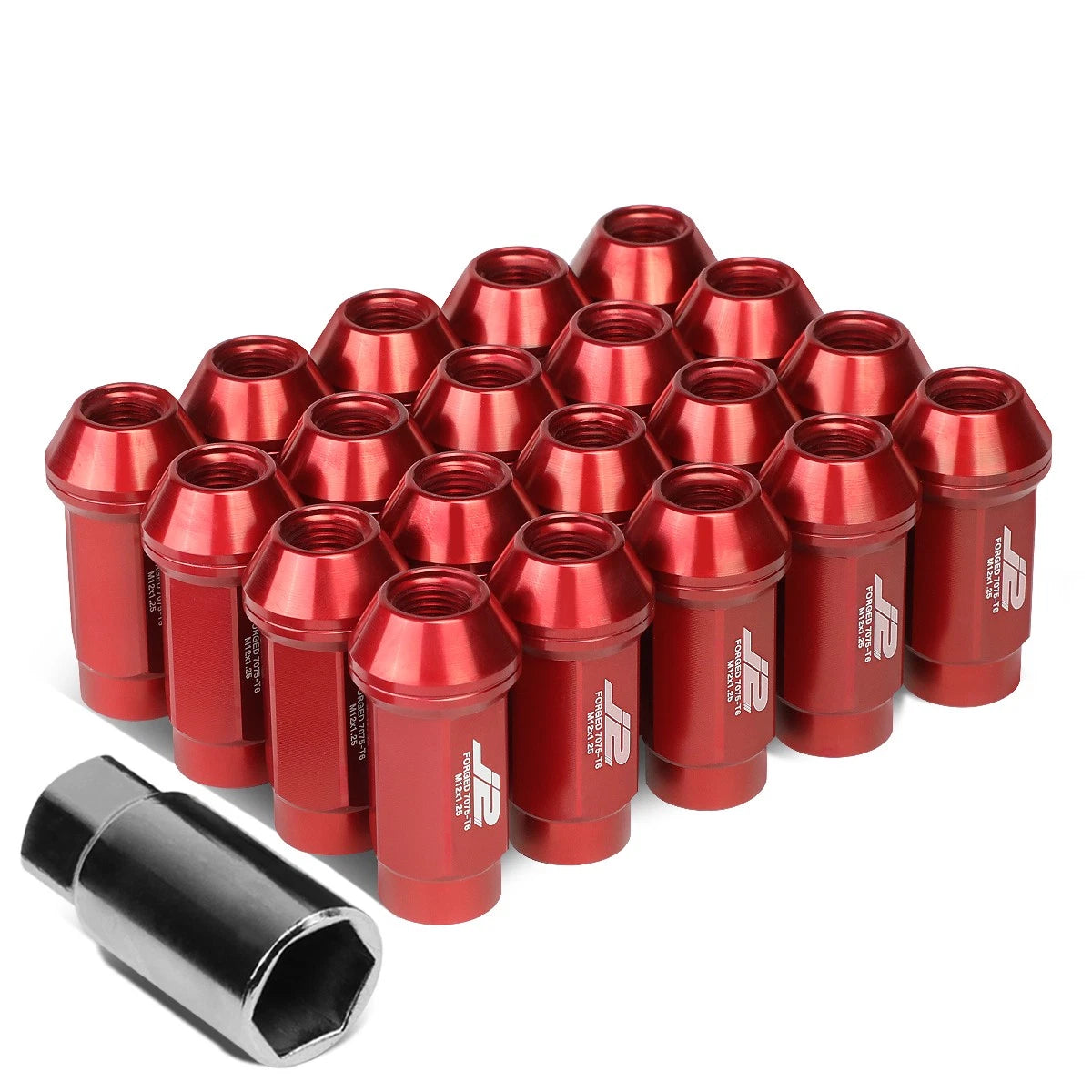 20Pcs J2 7075 Forged Aluminum M12x1.25 Close-End Lug Nut Kit for Universal