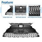 Front Hood Bumper Grille for Lexus ES350 2019-2021 Black Facelift Style