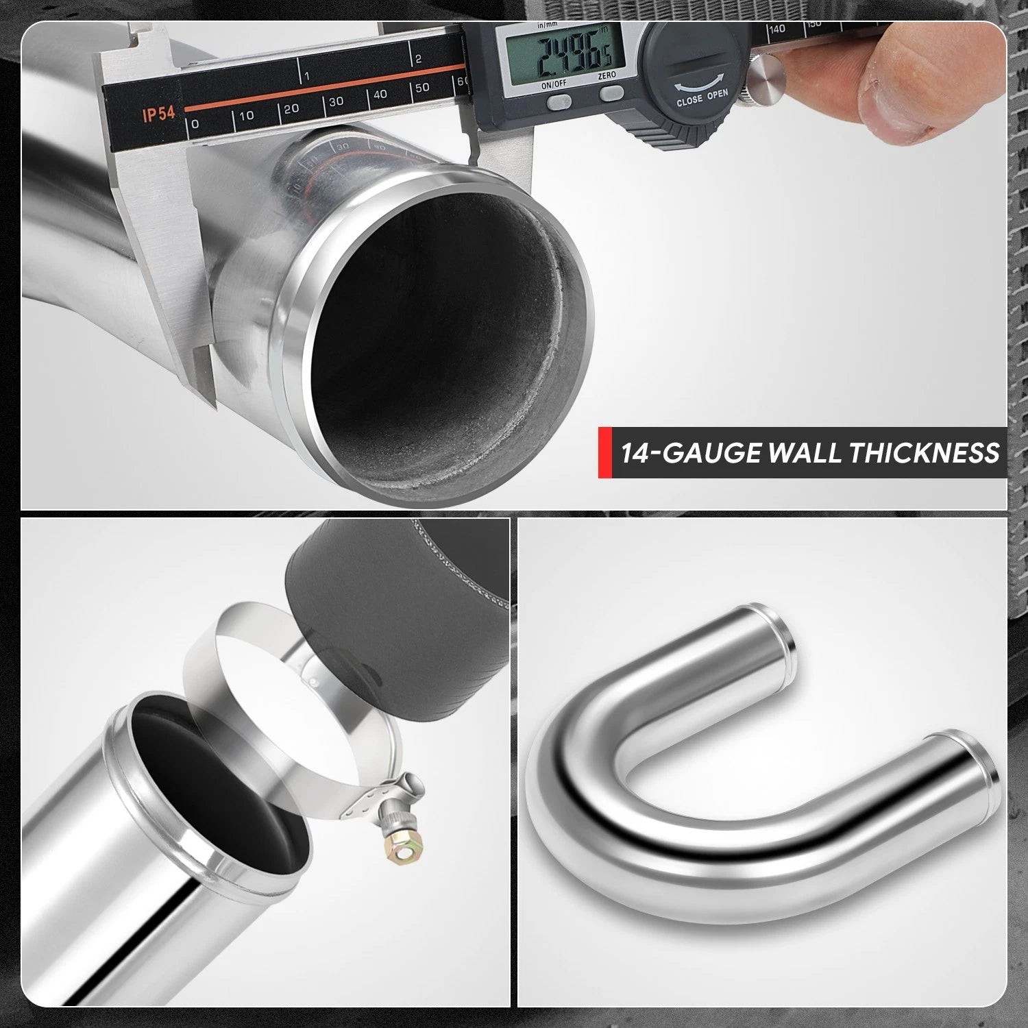 180 Degree U-Bend 2.5"OD Aluminum Intercooler Pipe for Turbo