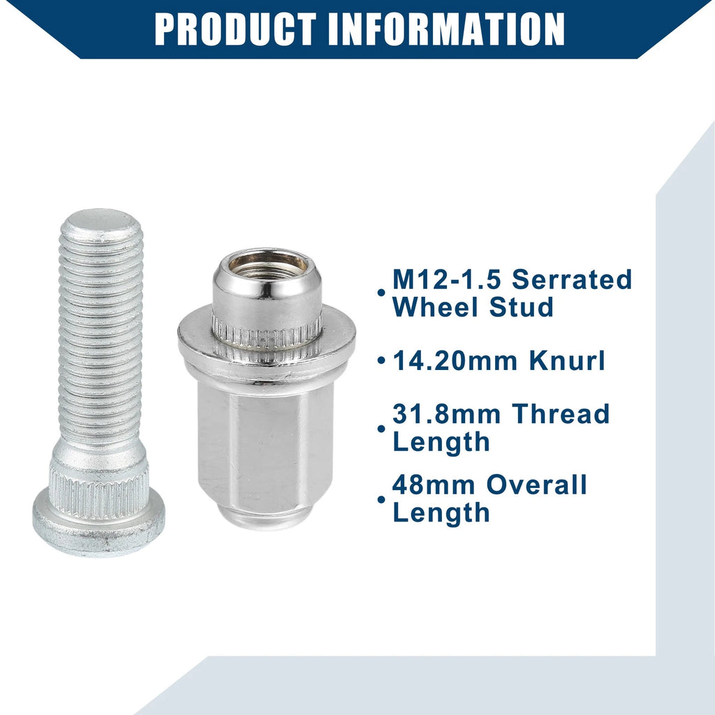 Set of 1 Wheel Lug Stud Bolt No. 90942-01058 for Toyota Lexus Scion 
