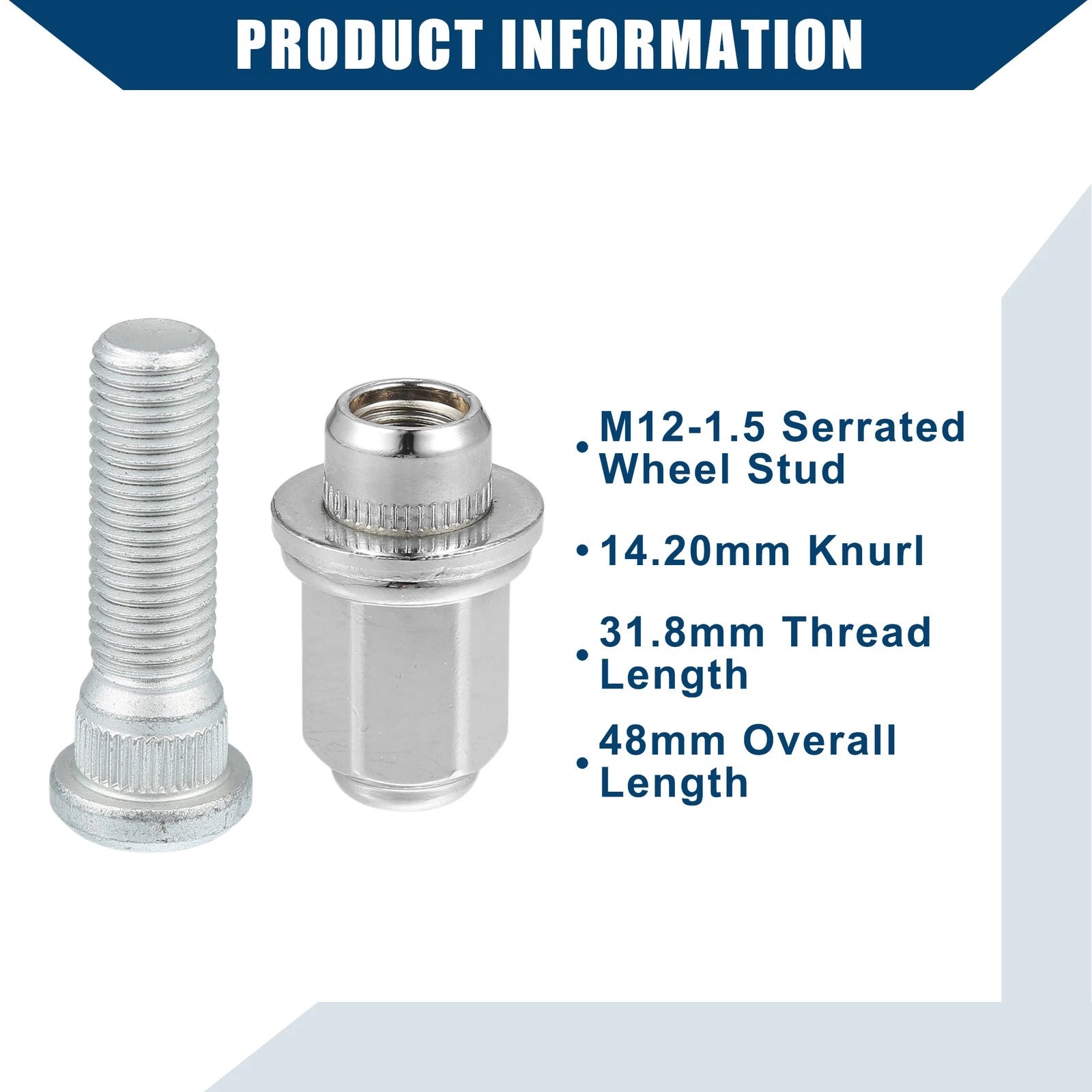 Set of 1 Wheel Lug Stud Bolt No. 90942-01058 for Toyota Lexus Scion 