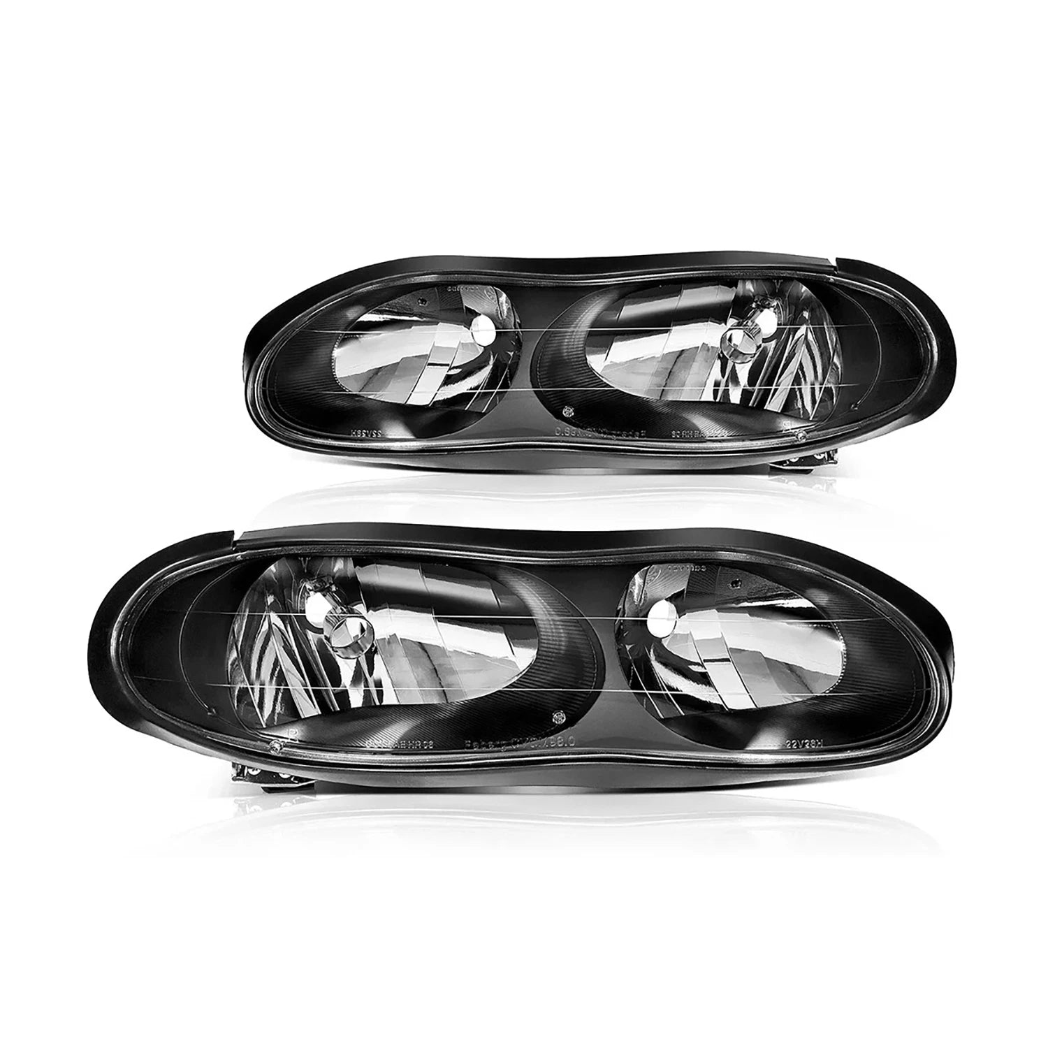Headlight Assembly Pair for Chevy Camaro Z28 SS (1998–2002) Black Housing