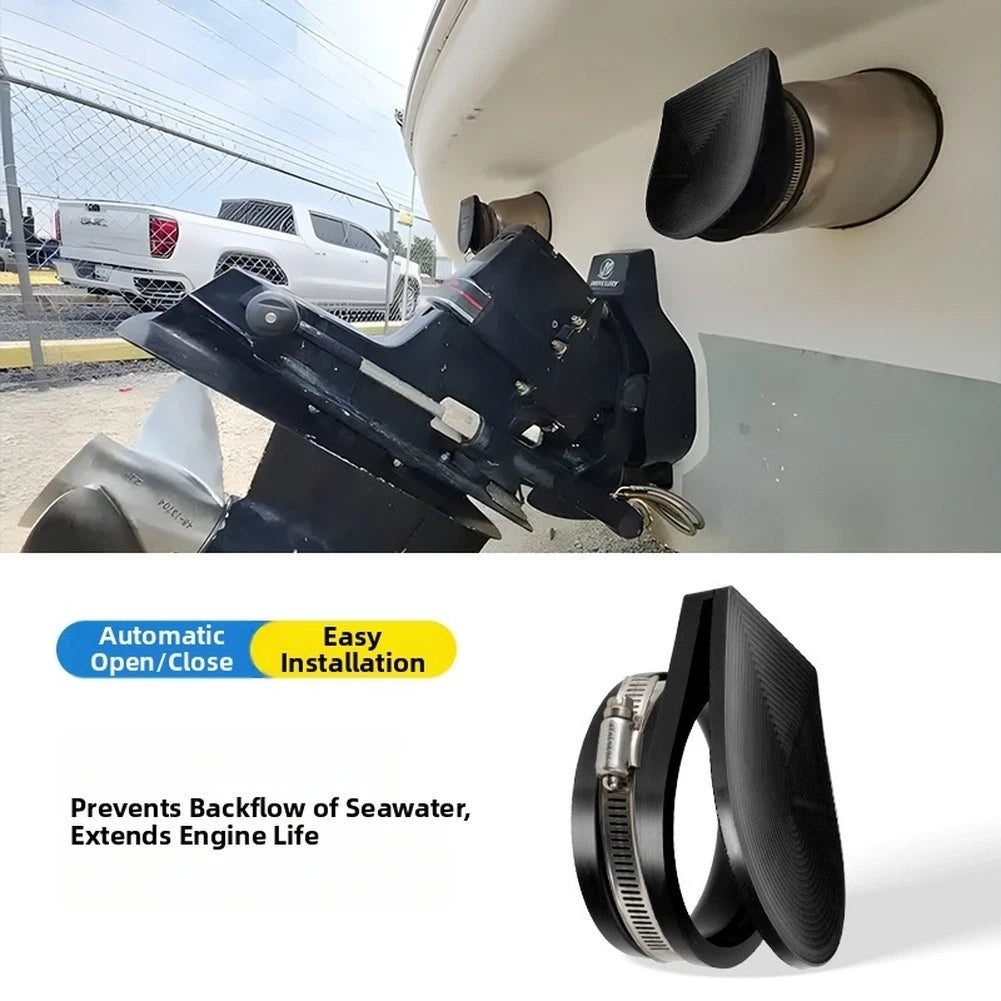 2PCS Exhaust Outlet Dampers for Marine (Prevent Backflow, Reduce Noise)