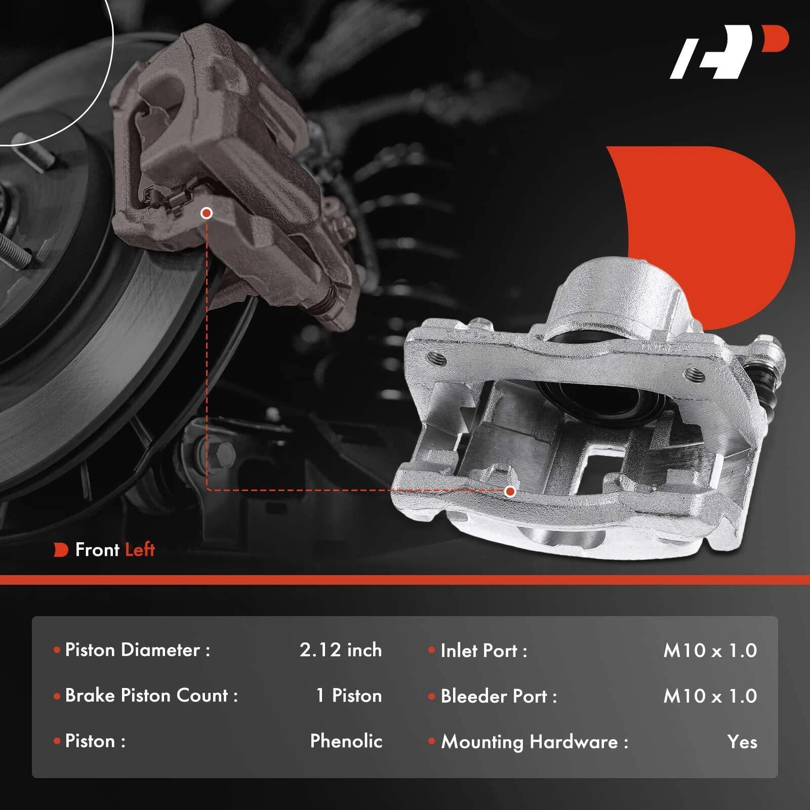 Front Left Brake Caliper with Bracket for Chrysler PT Cruiser (2003-2009)