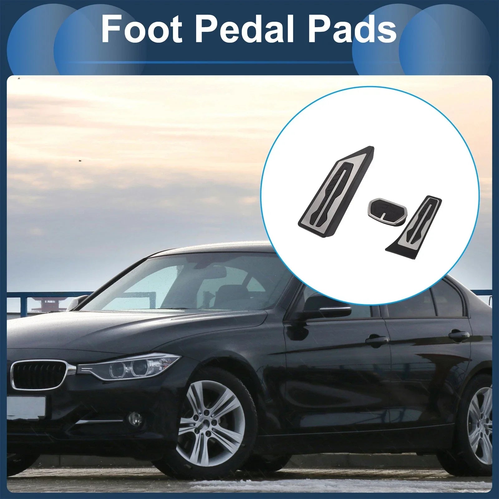 3 x Foot Accelerator Pedal Covers BMW X1 (2016-2022)
