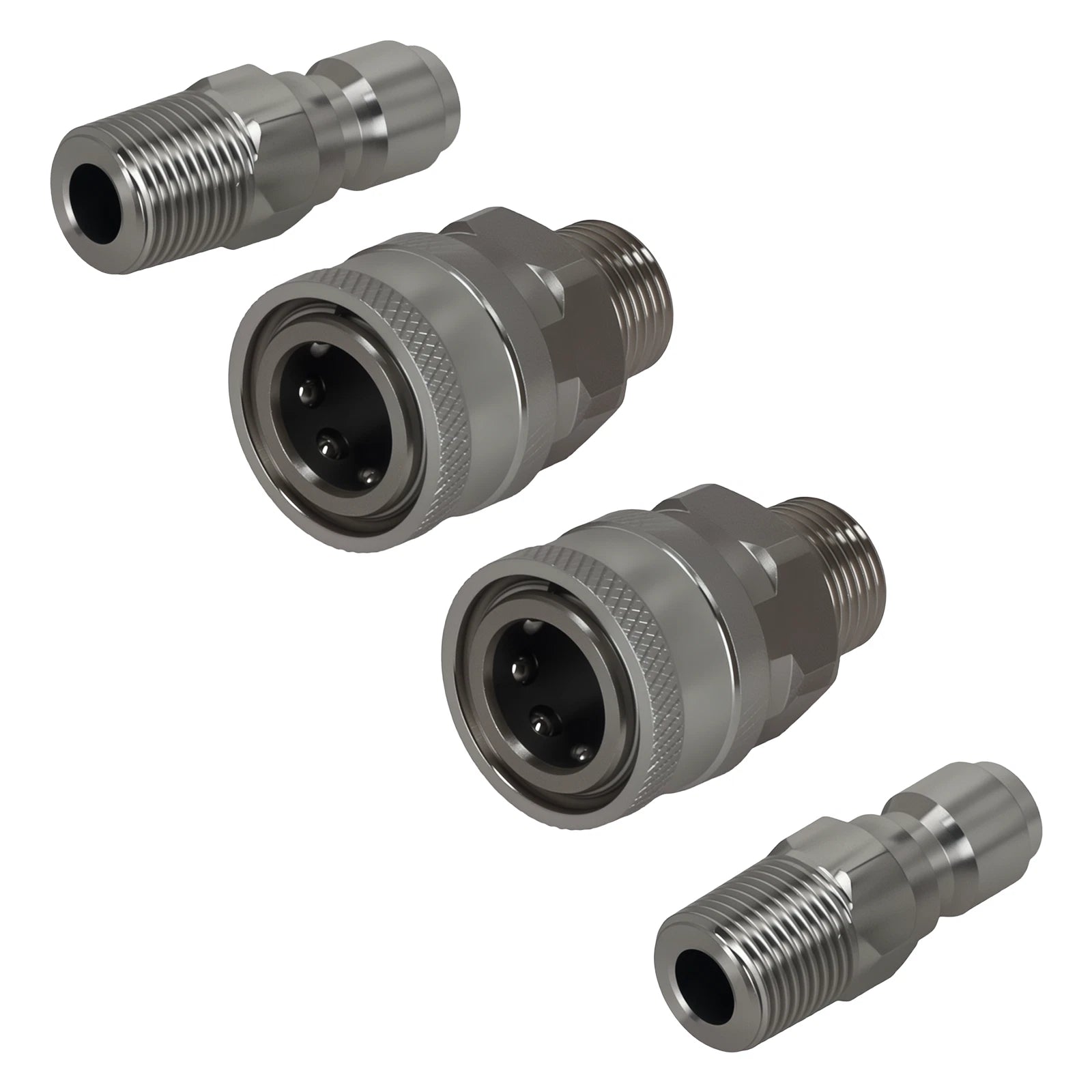 3/8" NPT Pressure Washer Adapter Quick Connect Socket Plug for Stainless (4 Pack)