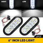 2X 6" Oval LED Backup Reverse Tail Light for Trailer
