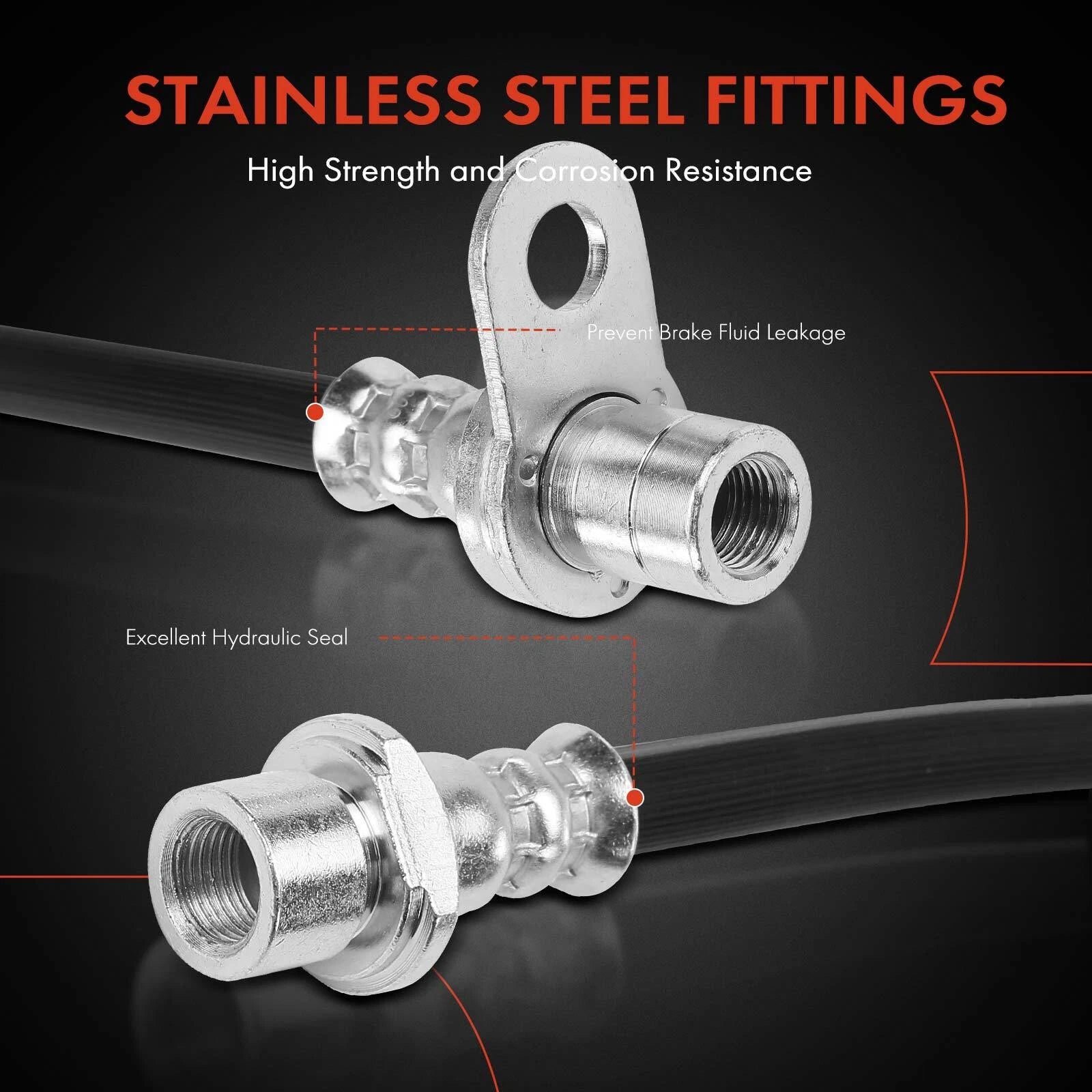 Rear Inner & Outer Brake Hydraulic Hose for Toyota Prius (2010–2015)