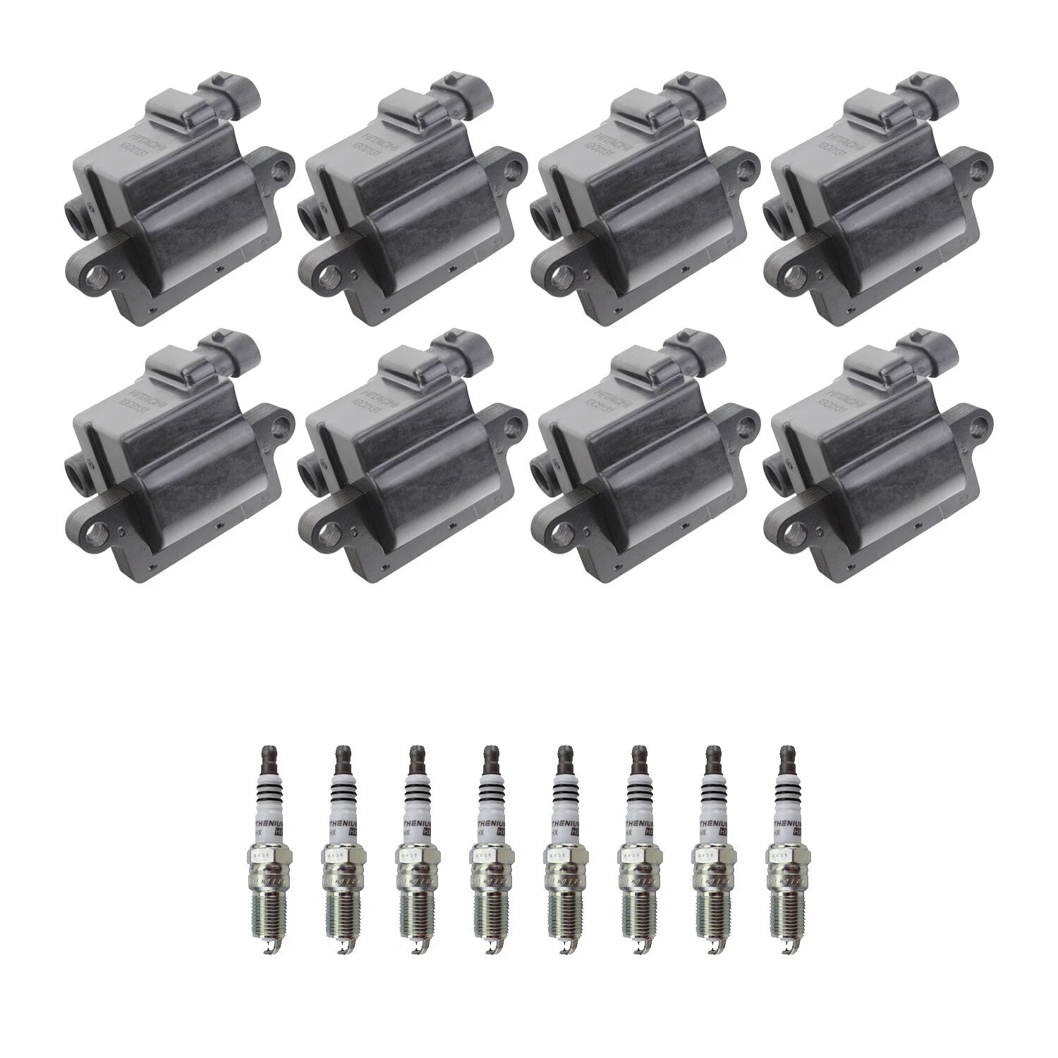 Set of 8 Ignition Coils & NGK Ruthenium Spark Plugs for Silverado 2500 HD (2001–2023)