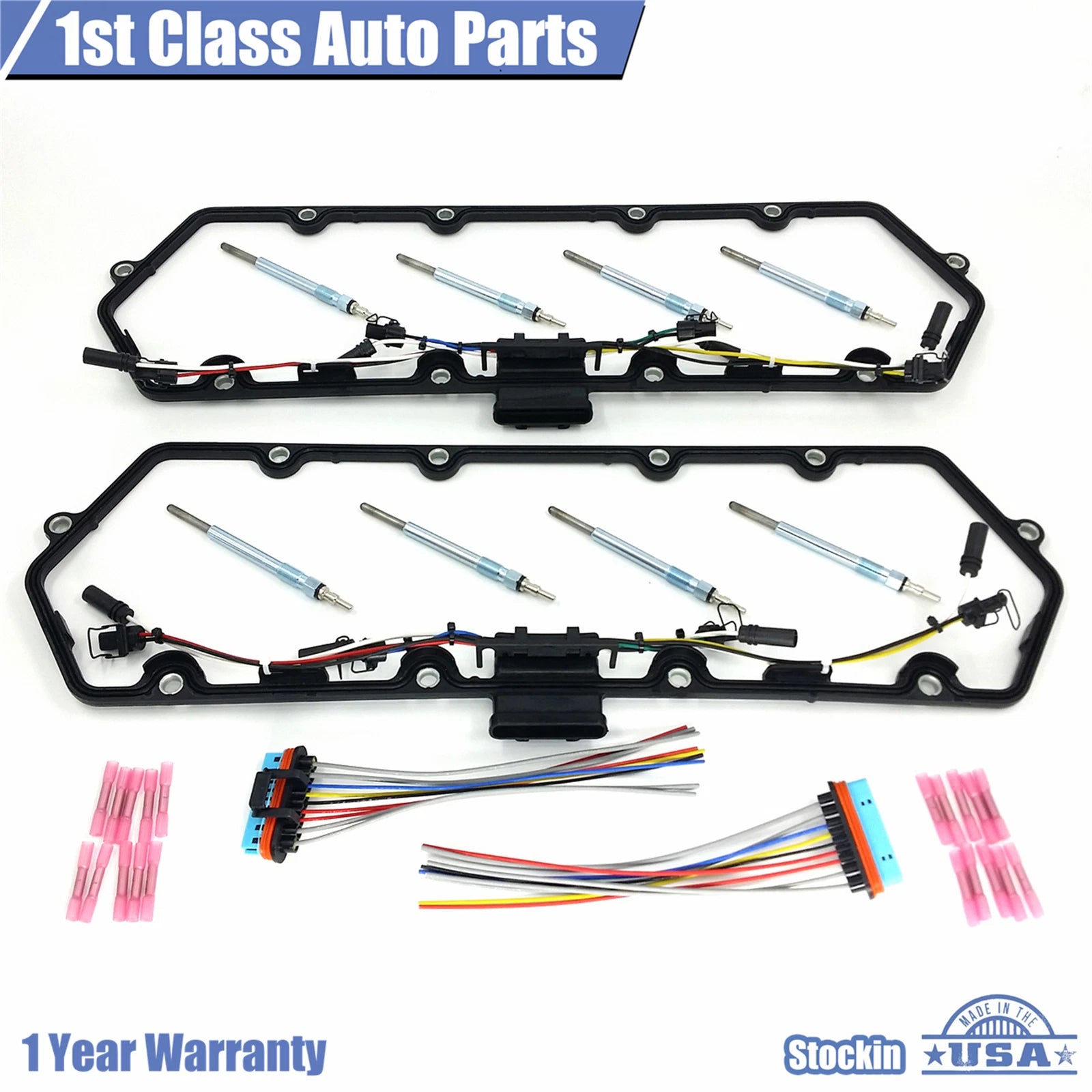 Valve Cover Gasket Set with Glow Plugs for Ford F-350 F-250 (1999–2003)