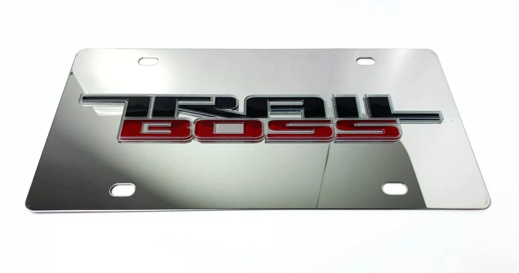 Chrome License Plate Emblem for Chevrolet Silverado Trail Boss (2019–2024)