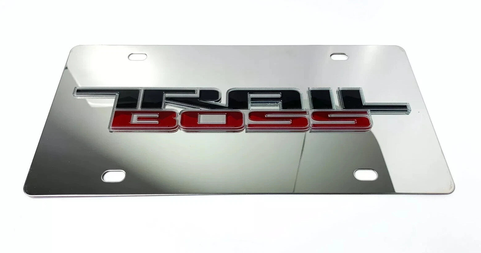 Chrome License Plate Emblem for Chevrolet Silverado Trail Boss (2019–2024)