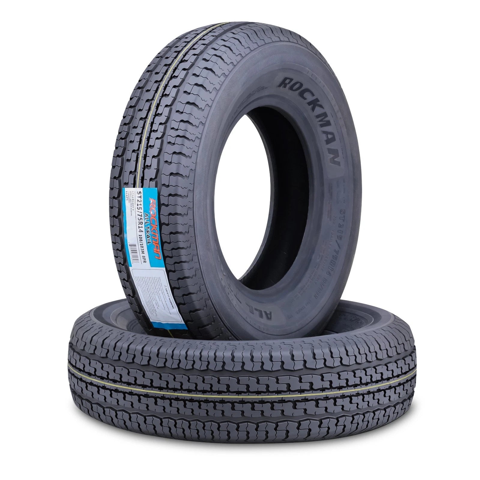 Set of 3 ROCKMAN ST215/75R14 8-Ply Trailer Tires 11171