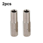 2pcs 6.35mm Insert Bit Adapter to 4mm Hex Shank for Electric Screwdriver