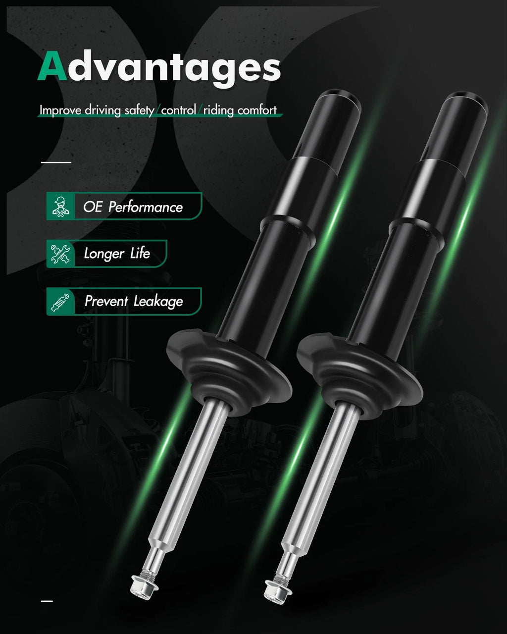 Set of 2 Front Shocks Struts for BMW 525i 528i 530i 535i 545i 550i (2001–2007)