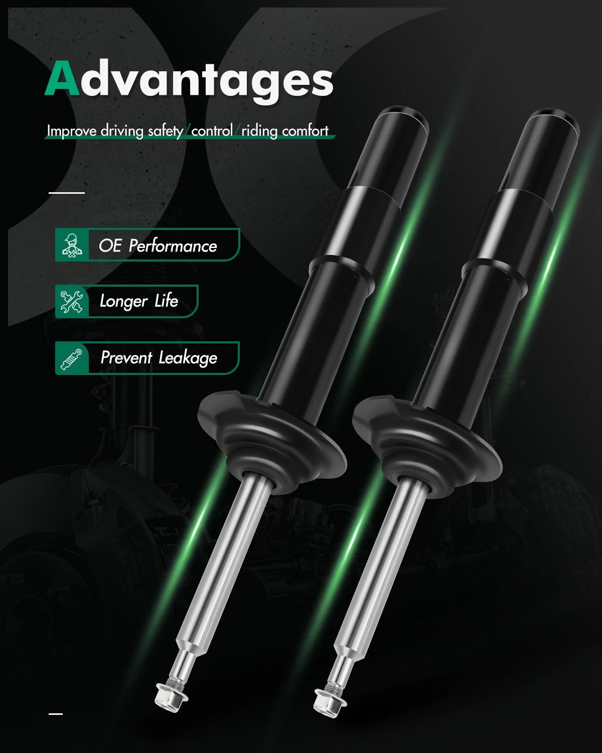 Set of 2 Front Shocks Struts for BMW 525i 528i 530i 535i 545i 550i (2001–2007)