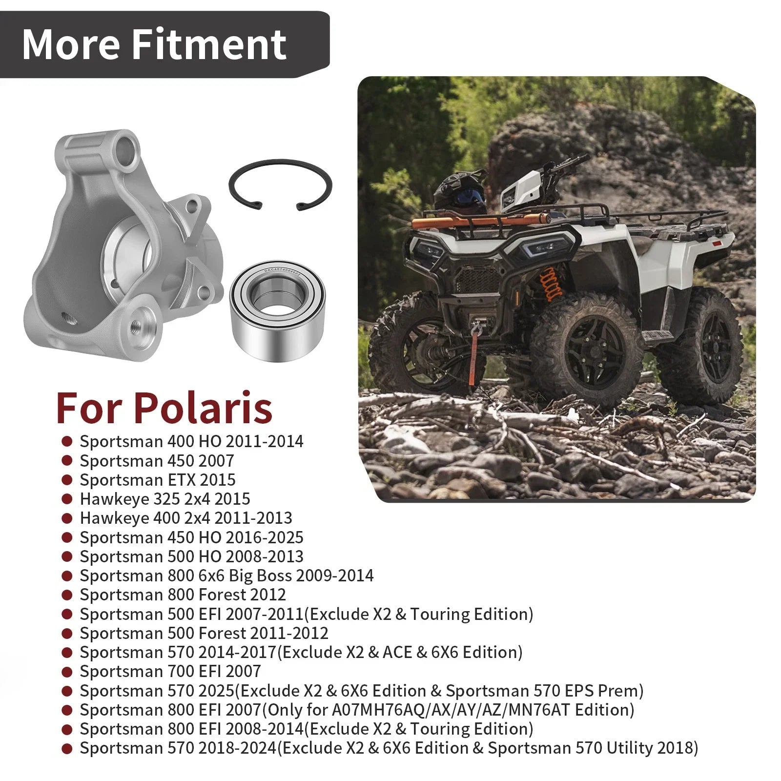 Rear Wheel Bearing Carrier for Polaris Sportsman 400-800