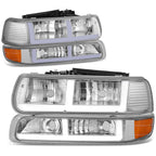 LED Headlight Bar for Tahoe Silverado Suburban 1500 (1999–2006) - Chrome Amber