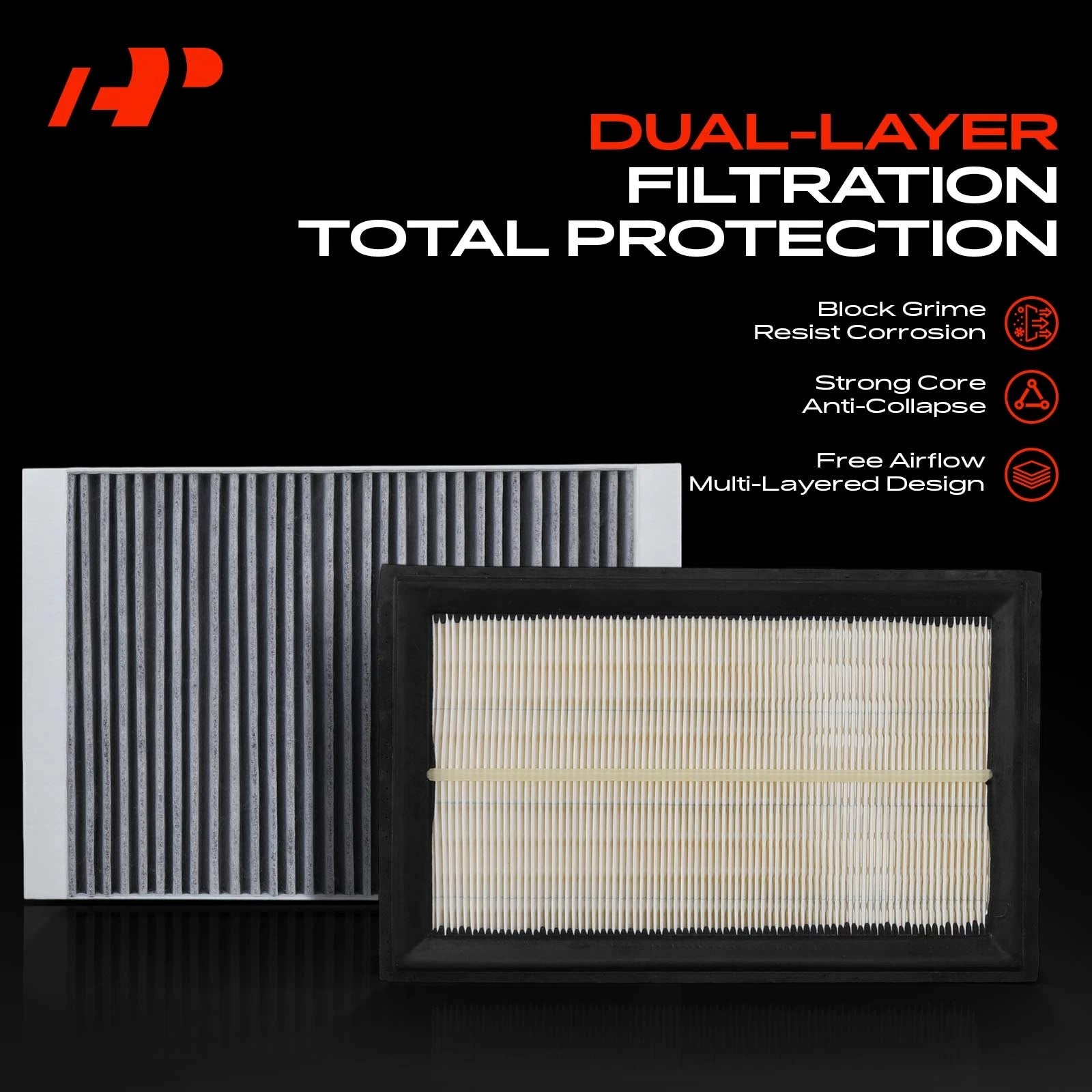 Engine & Active Carbon Cabin Air Filter for Mercedes C300 E300 GLC300 (2015-2023)