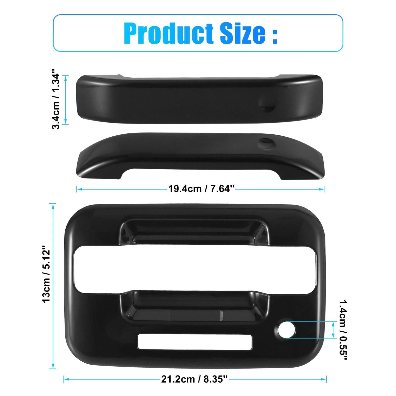 Set of 4 Gloss Black Door Handle Cover Trim for Ford 