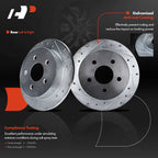 Rear Drilled Brake Rotors & Ceramic Pads for Chevy Impala Buick (2000-2016)