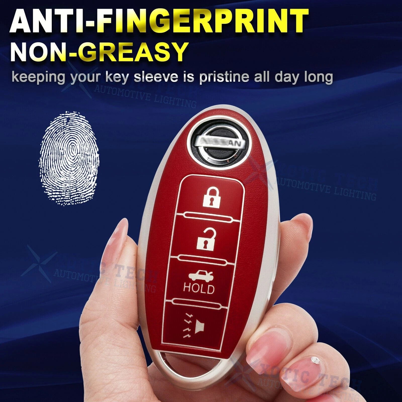 Red Soft TPU Key Shell Case Protector for Nissan Sentra Murano (2019-2023)
