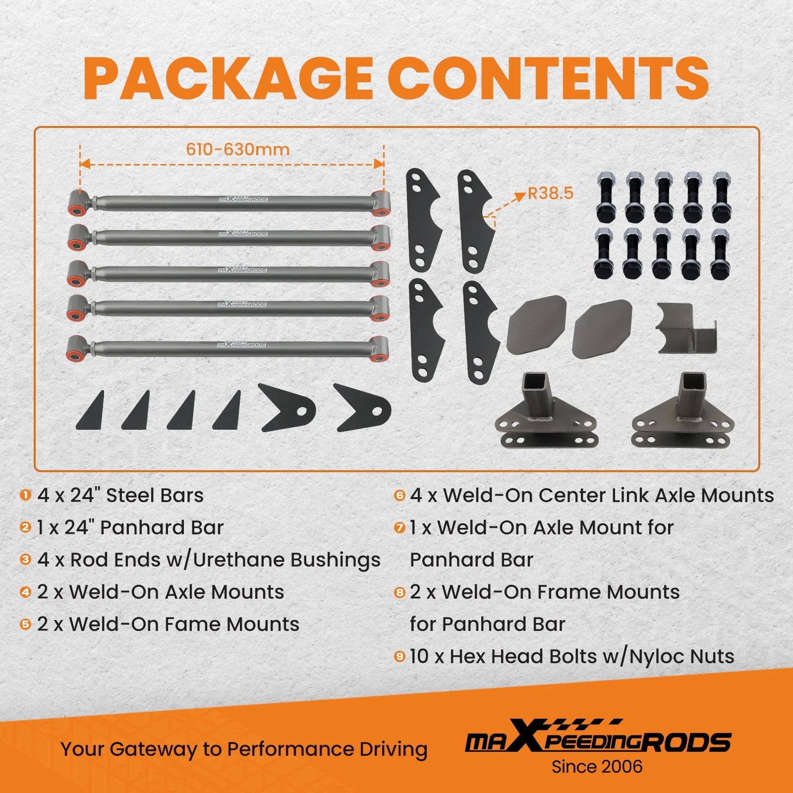 4 Link Kit for Classic Car Rat Rod (Universal)