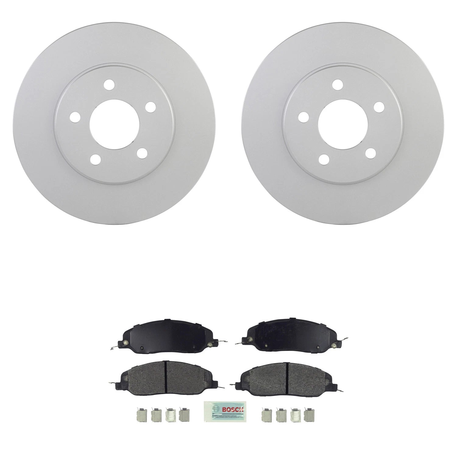 Bosch Front Vented Rotors & Blue Ceramic Brake Pads for Ford Mustang